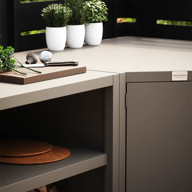 Double Layer Outdoor Kitchen Cabinet with a Door