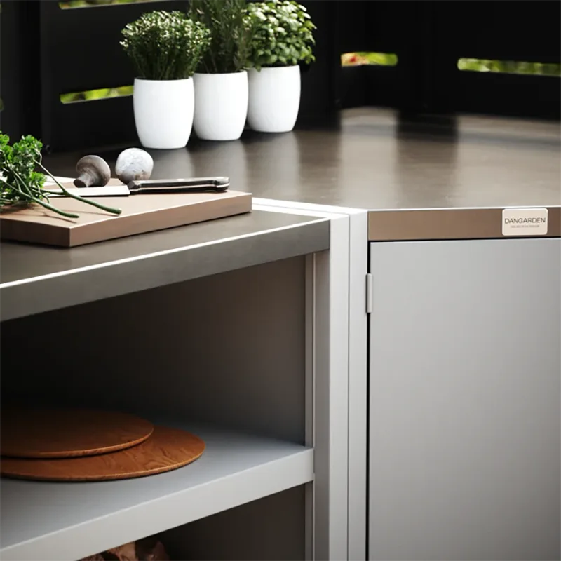 Double Layer Outdoor Kitchen Cabinet with a Door