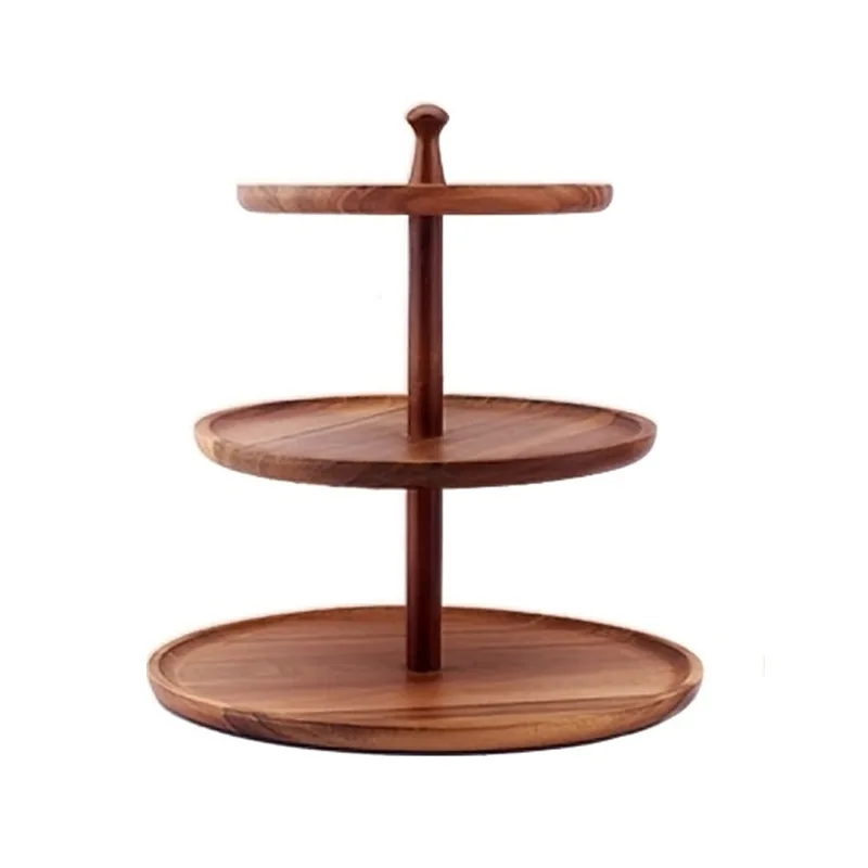 स्तरीय लकड़ी की मिठाई रैक